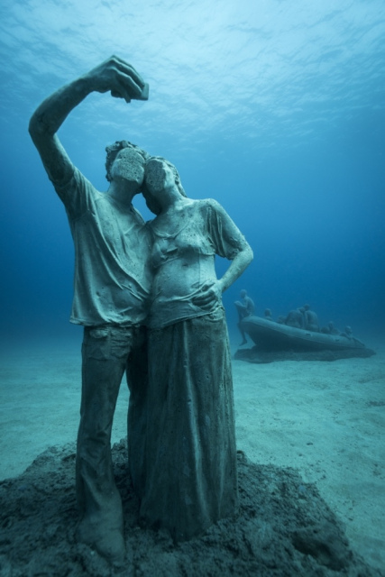 The Raft of Lampedusa Couple 2016 Jason deCaires Taylor